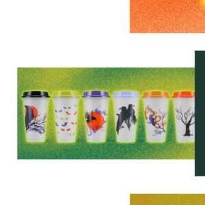 NWT Starbucks Glow in the Dark Halloween Hot Cups (6-Pack) (16 oz)